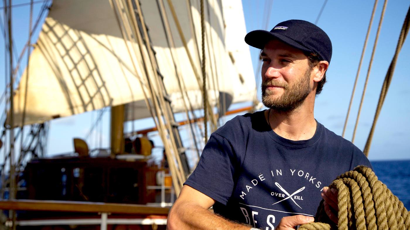 James Levelle on board a tall ship